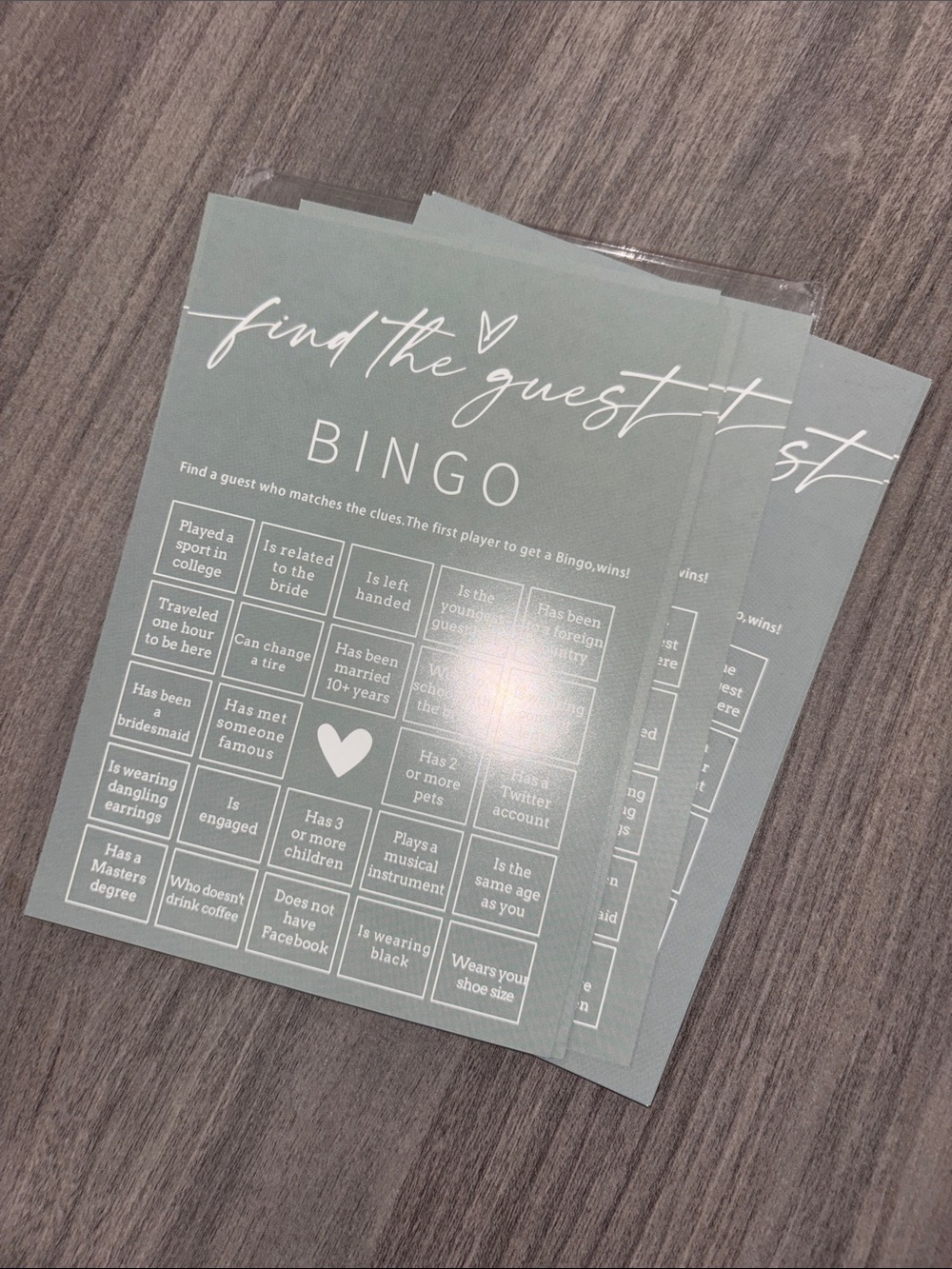 9 ct Find the Guest Bingo Bridal Shower/Bachelorette Game